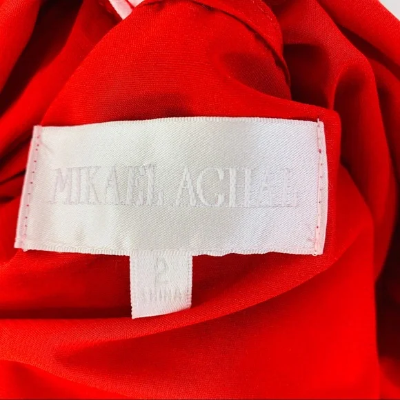 MIKAEL AGHAL Red Lace Sleeveless Midi Dress Size 2 - Picture 12 of 15